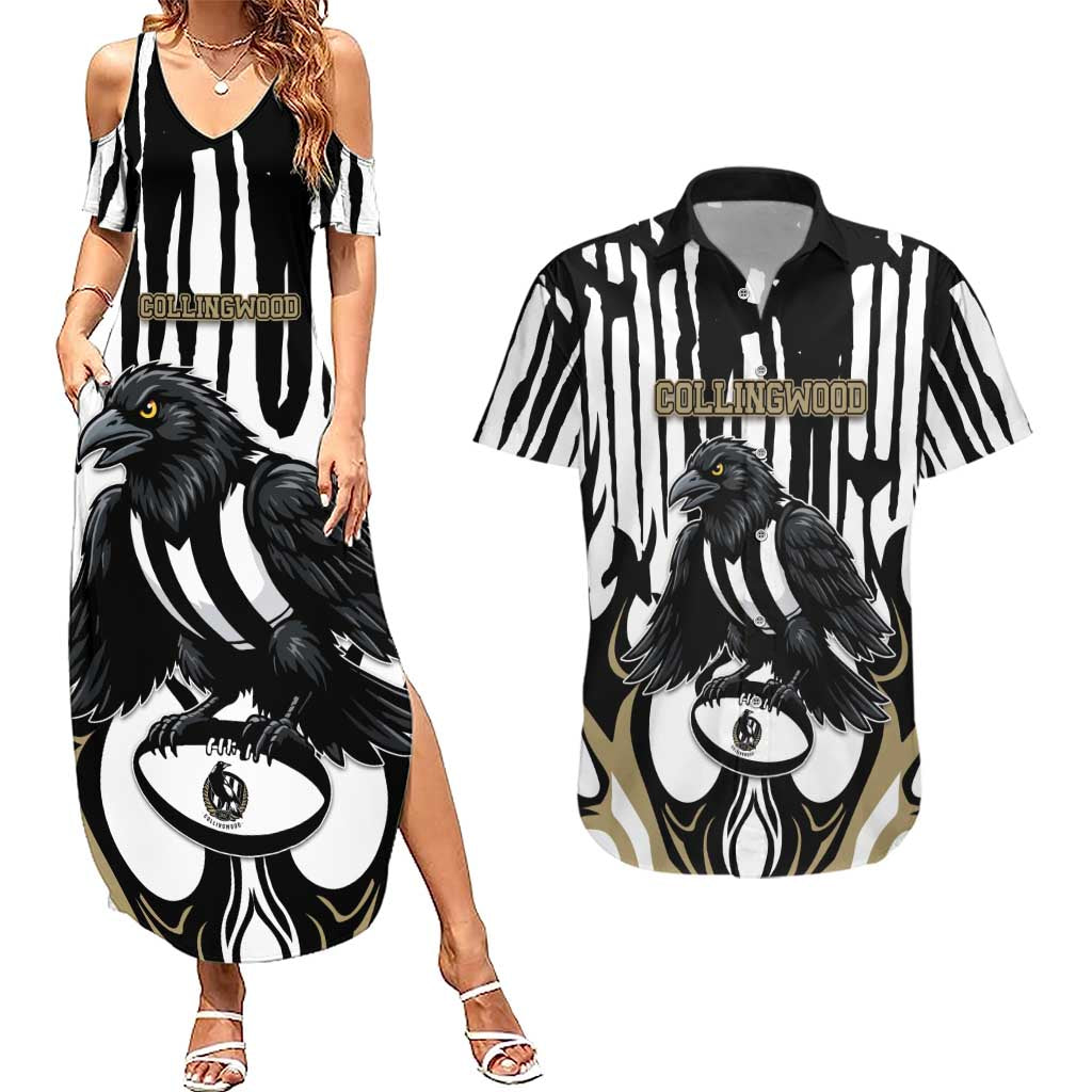 Custom Collingwood Black Couples Matching Summer Maxi Dress and Hawaiian Shirt Unique Style