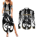 Custom Collingwood Black Couples Matching Summer Maxi Dress and Long Sleeve Button Shirt Unique Style