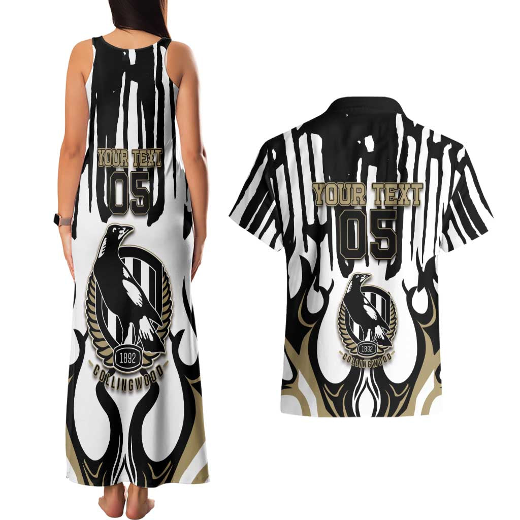 Custom Collingwood Black Couples Matching Tank Maxi Dress and Hawaiian Shirt Unique Style