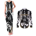 Custom Collingwood Black Couples Matching Tank Maxi Dress and Long Sleeve Button Shirt Unique Style