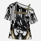 Custom Collingwood Black Cross Shoulder Shirt Unique Style