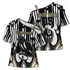 Custom Collingwood Black Cross Shoulder Shirt Unique Style