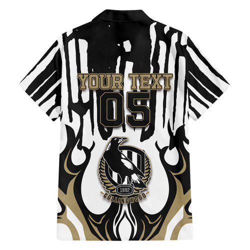Custom Collingwood Black Family Matching Off The Shoulder Long Sleeve Dress and Hawaiian Shirt Unique Style