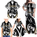 Custom Collingwood Black Family Matching Off Shoulder Maxi Dress and Hawaiian Shirt Unique Style