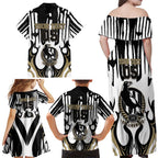 Custom Collingwood Black Family Matching Off Shoulder Maxi Dress and Hawaiian Shirt Unique Style