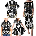 Custom Collingwood Black Family Matching Puletasi and Hawaiian Shirt Unique Style
