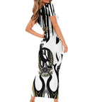 Custom Collingwood Black Family Matching Short Sleeve Bodycon Dress and Hawaiian Shirt Unique Style