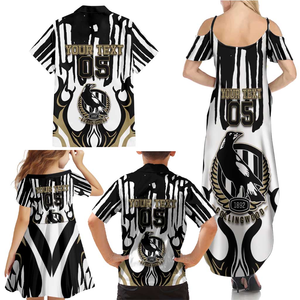 Custom Collingwood Black Family Matching Summer Maxi Dress and Hawaiian Shirt Unique Style