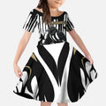 Custom Collingwood Black Kid Short Sleeve Dress Unique Style
