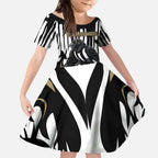 Custom Collingwood Black Kid Short Sleeve Dress Unique Style
