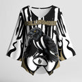 Custom Collingwood Black Kimono Sleeve Blouse Unique Style