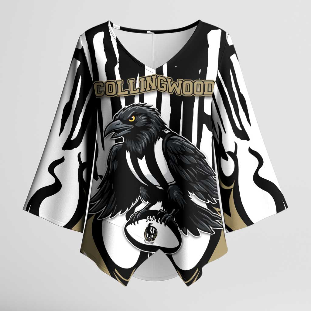 Custom Collingwood Black Kimono Sleeve Blouse Unique Style