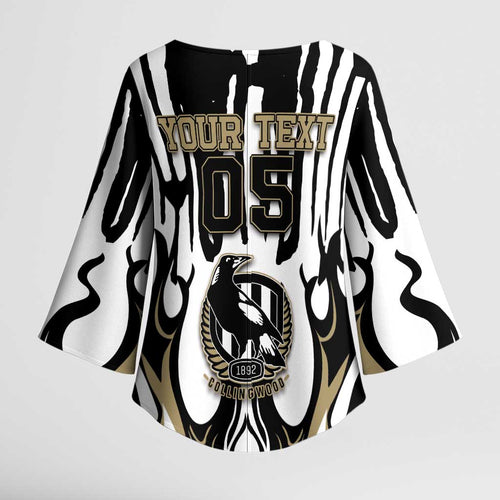 Custom Collingwood Black Kimono Sleeve Blouse Unique Style