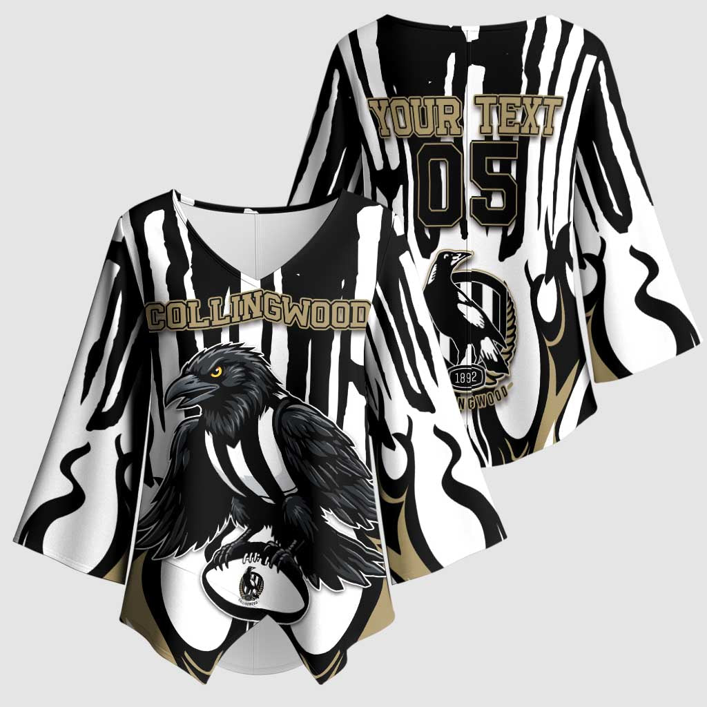 Custom Collingwood Black Kimono Sleeve Blouse Unique Style