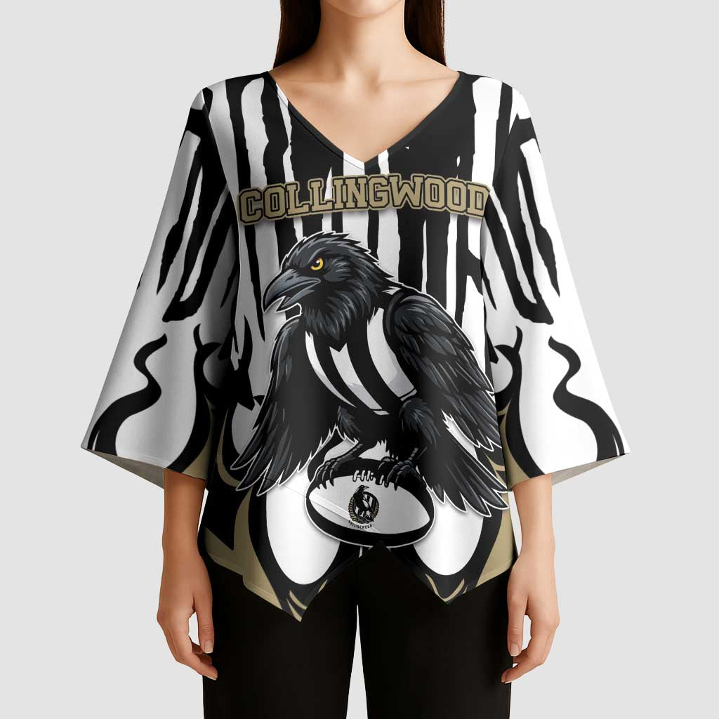 Custom Collingwood Black Kimono Sleeve Blouse Unique Style
