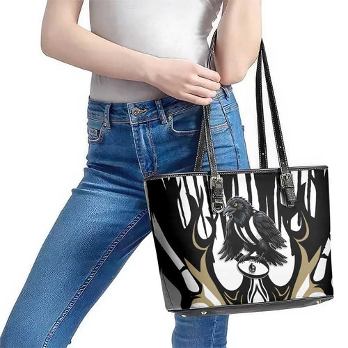 Collingwood Black Leather Tote Bag Unique Style