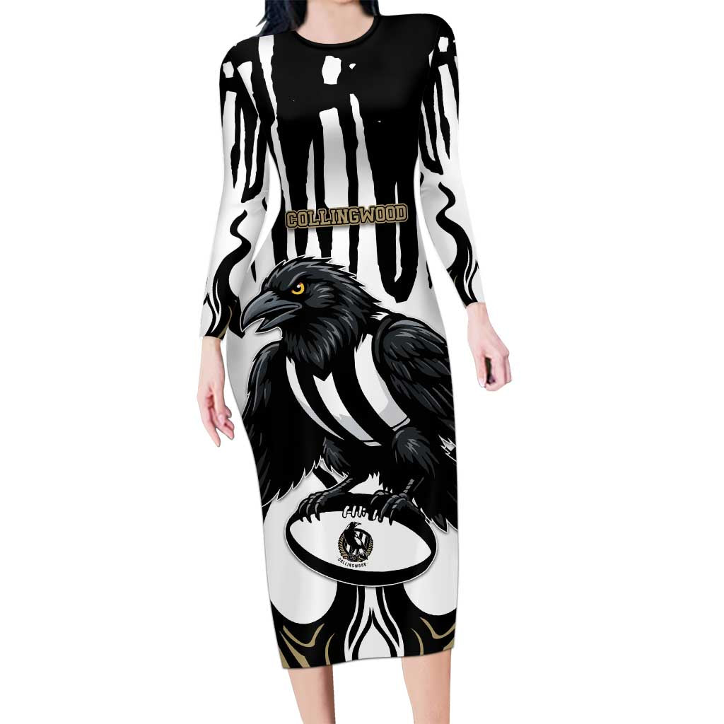 Custom Collingwood Black Long Sleeve Bodycon Dress Unique Style
