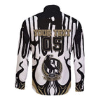 Custom Collingwood Black Long Sleeve Button Shirt Unique Style
