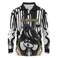 Custom Collingwood Black Long Sleeve Polo Shirt Unique Style