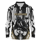 Custom Collingwood Black Long Sleeve Polo Shirt Unique Style