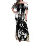 Custom Collingwood Black Off Shoulder Maxi Dress Unique Style