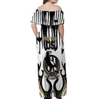 Custom Collingwood Black Off Shoulder Maxi Dress Unique Style