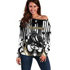 Custom Collingwood Black Off Shoulder Sweater Unique Style