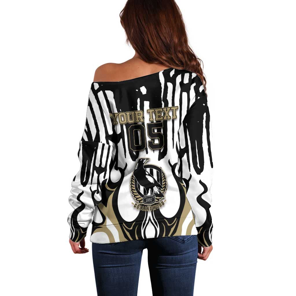 Custom Collingwood Black Off Shoulder Sweater Unique Style