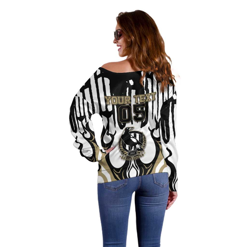 Custom Collingwood Black Off Shoulder Sweater Unique Style