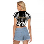 Custom Collingwood Black Raglan Cropped T Shirt Unique Style
