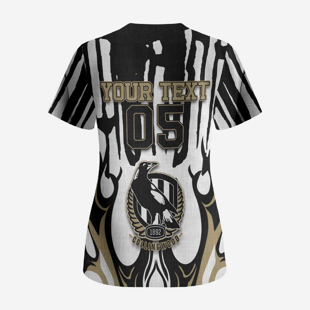 Custom Collingwood Black Scrub Top Unique Style