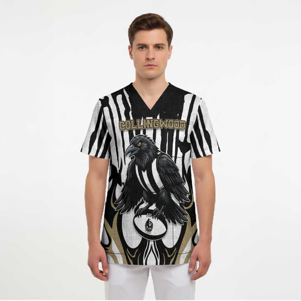 Custom Collingwood Black Scrub Top Unique Style