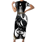 Custom Collingwood Black Short Sleeve Bodycon Dress Unique Style