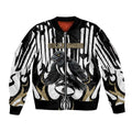 Custom Collingwood Black Sleeve Zip Bomber Jacket Unique Style