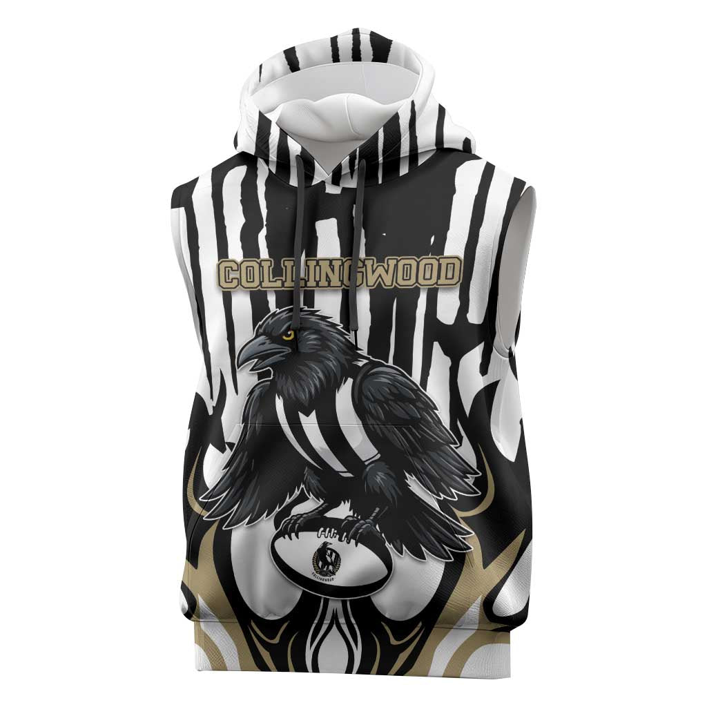 Custom Collingwood Black Sleeveless Hoodie Unique Style