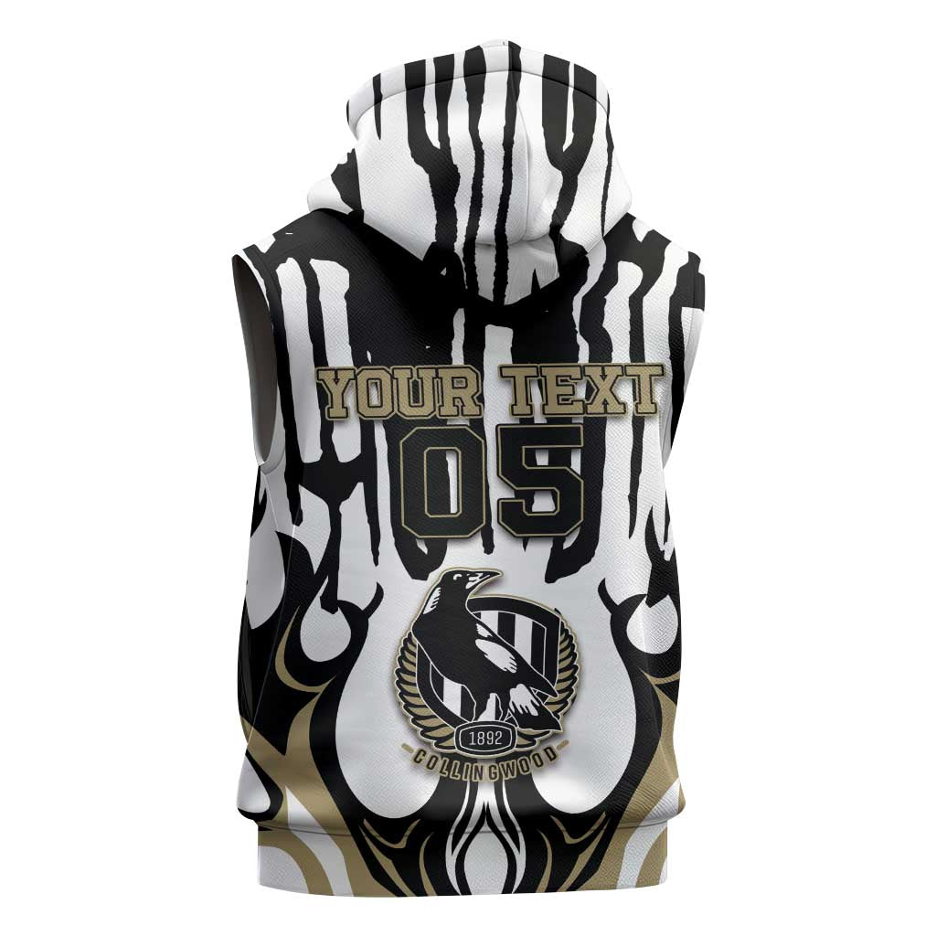 Custom Collingwood Black Sleeveless Hoodie Unique Style