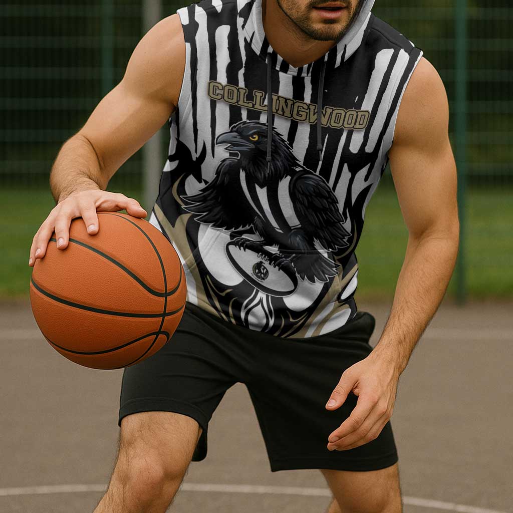 Custom Collingwood Black Sleeveless Hoodie Unique Style
