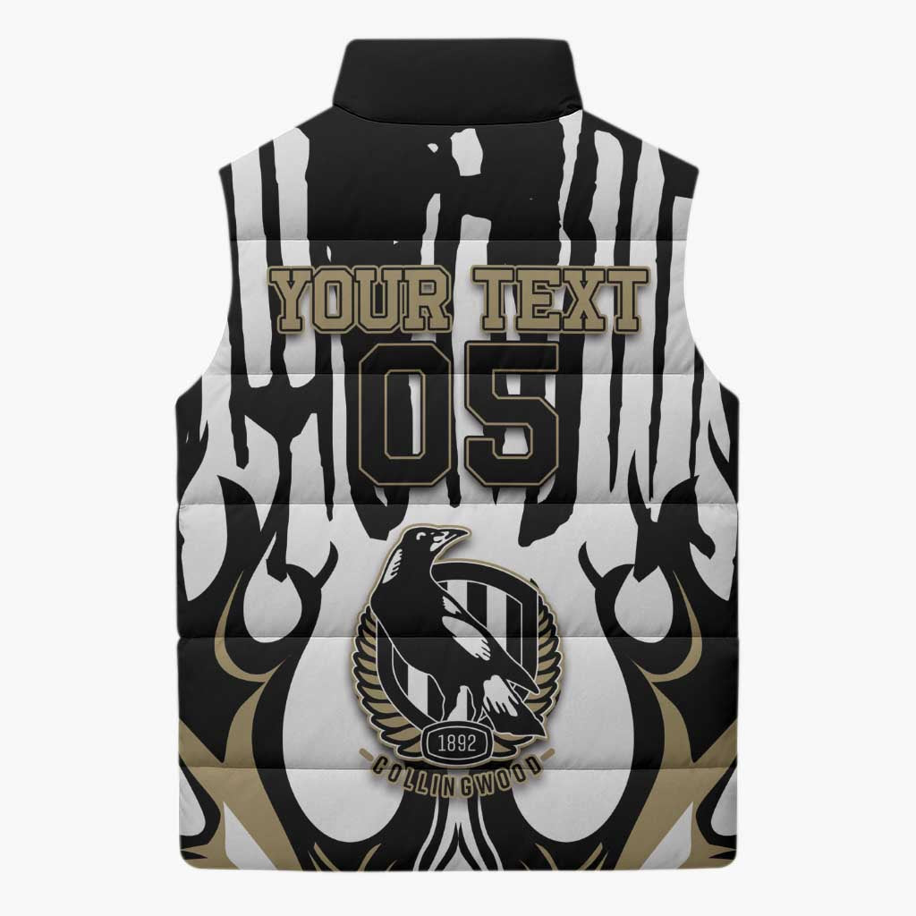 Custom Collingwood Black Sleeveless Puffer Jacket Unique Style