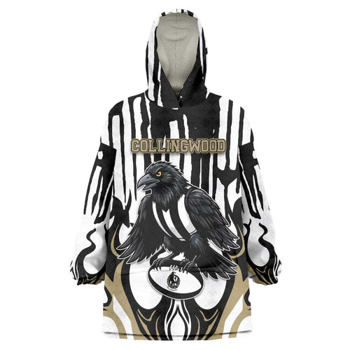 Custom Collingwood Black Wearable Blanket Hoodie Unique Style