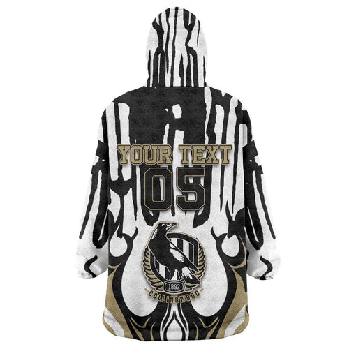 Custom Collingwood Black Wearable Blanket Hoodie Unique Style