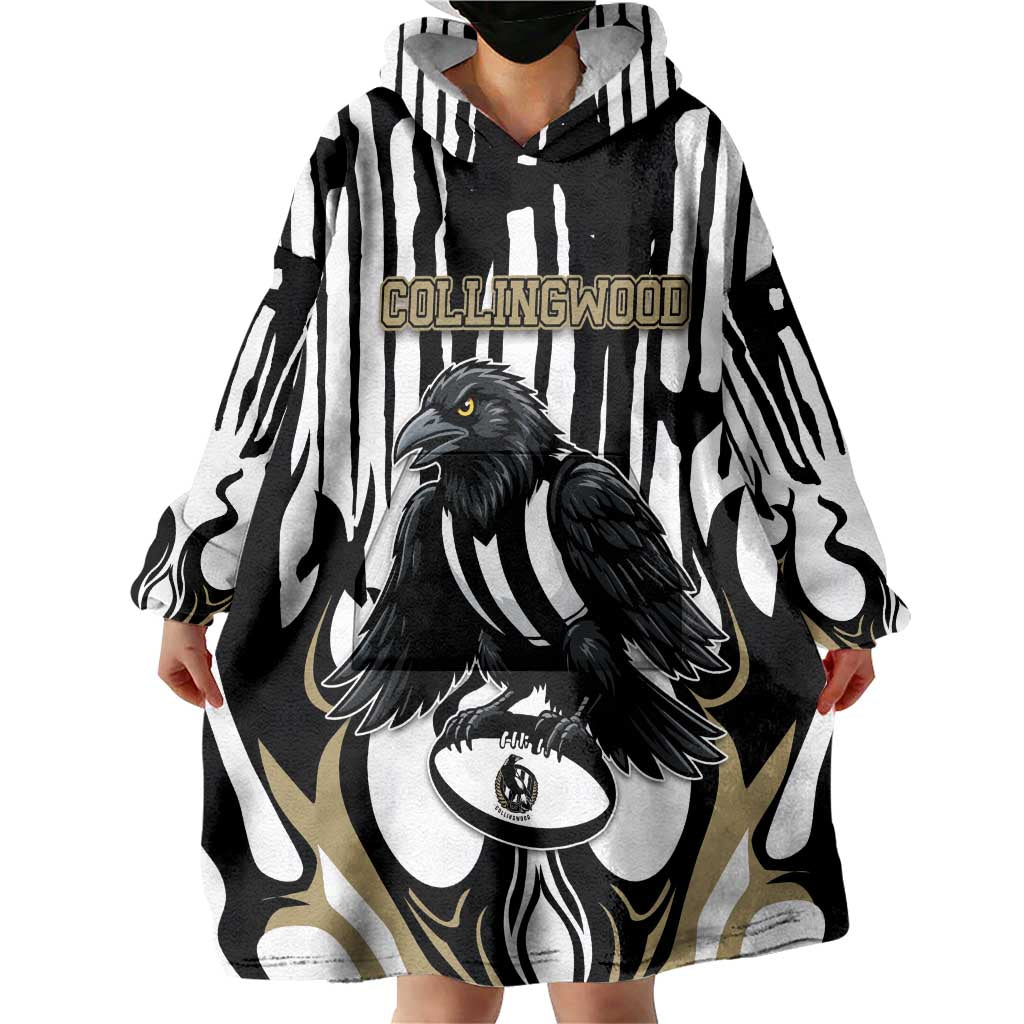 Custom Collingwood Black Wearable Blanket Hoodie Unique Style