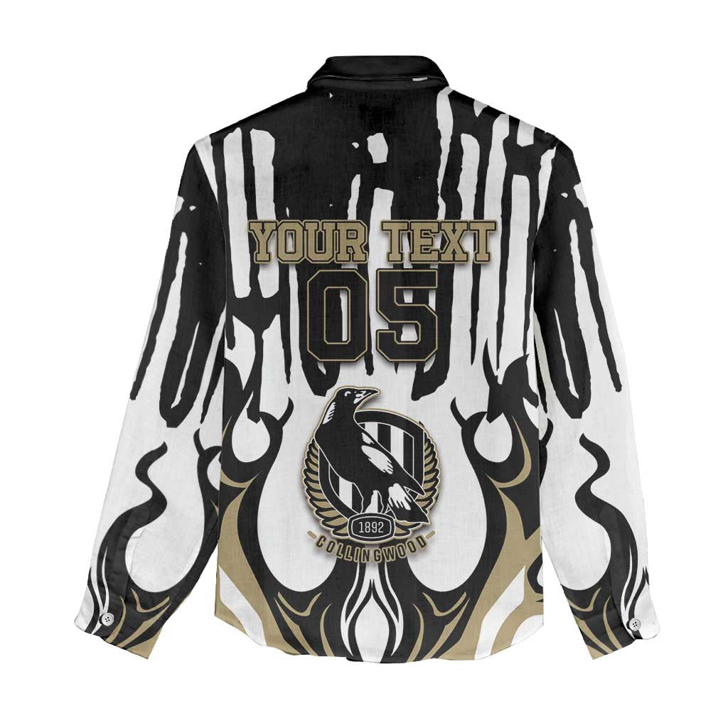 Custom Collingwood Black Women Casual Shirt Unique Style