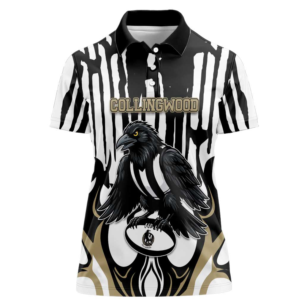 Custom Collingwood Black Women Polo Shirt Unique Style