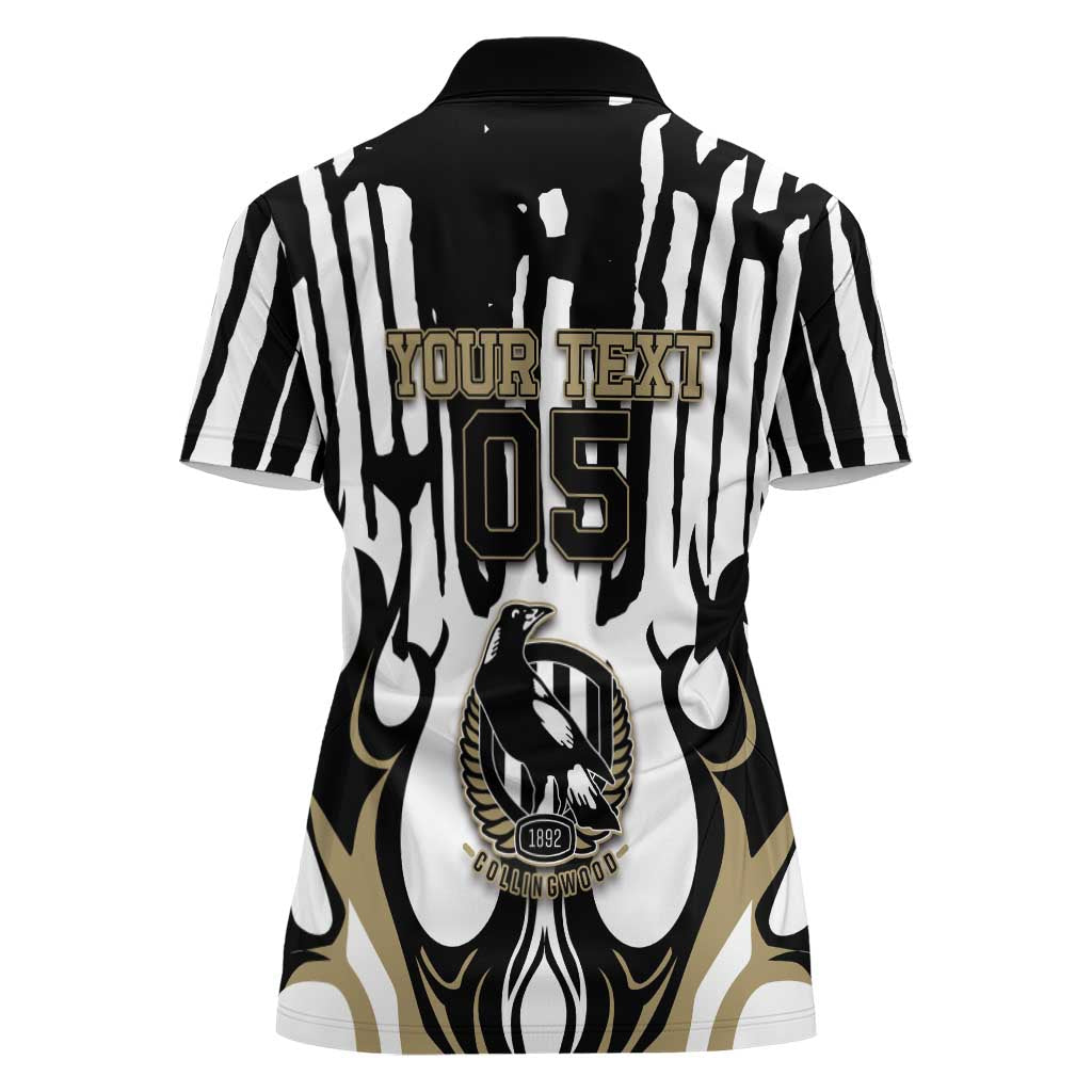 Custom Collingwood Black Women Polo Shirt Unique Style