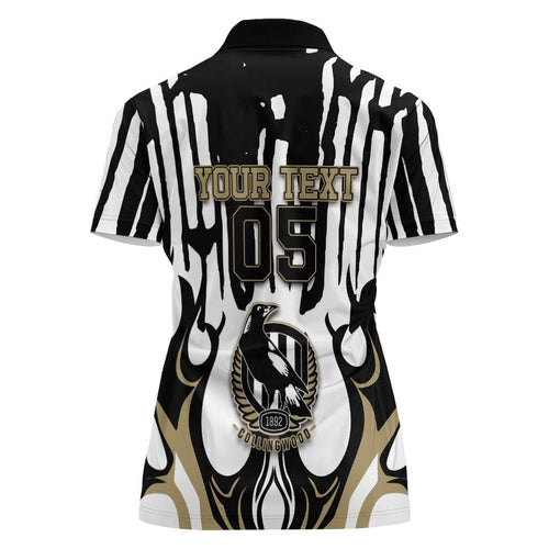 Custom Collingwood Black Women Polo Shirt Unique Style