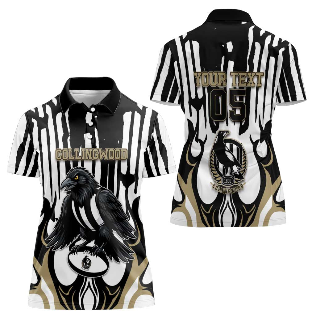 Custom Collingwood Black Women Polo Shirt Unique Style