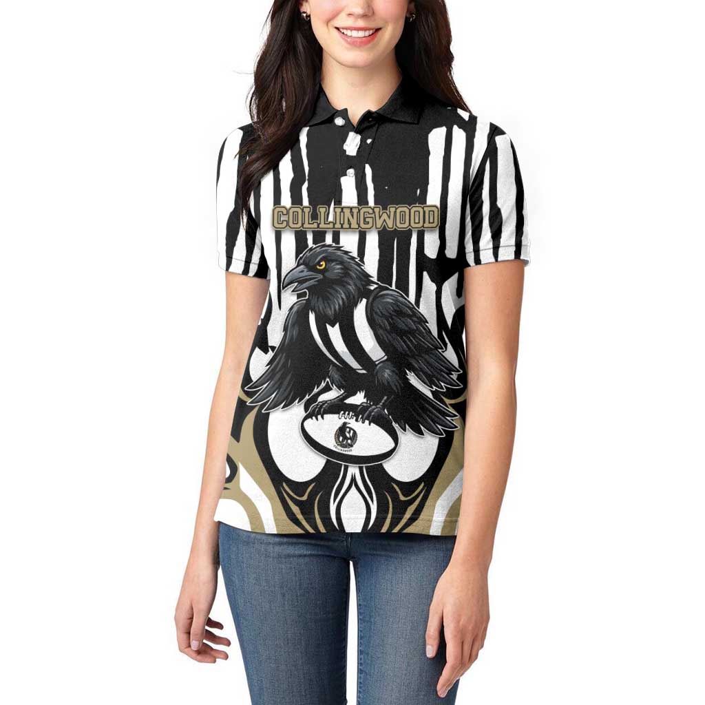 Custom Collingwood Black Women Polo Shirt Unique Style