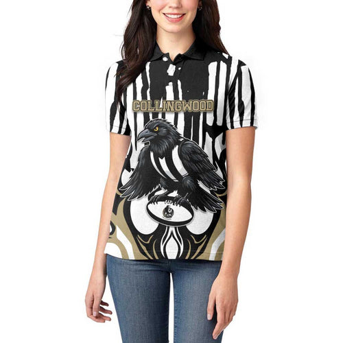 Custom Collingwood Black Women Polo Shirt Unique Style
