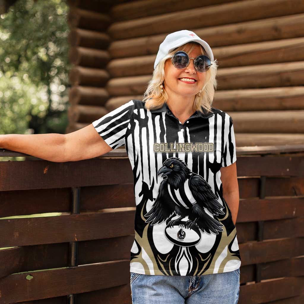 Custom Collingwood Black Women Polo Shirt Unique Style