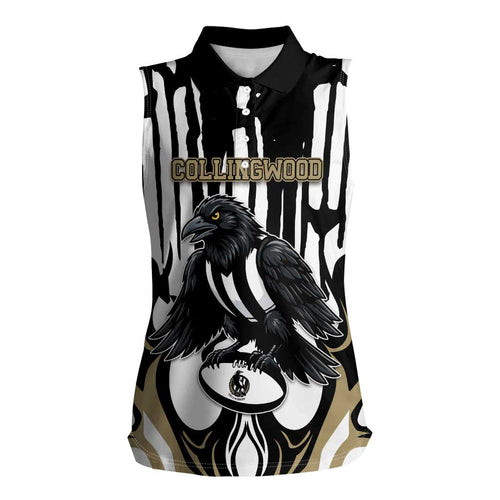 Custom Collingwood Black Women Sleeveless Polo Shirt Unique Style